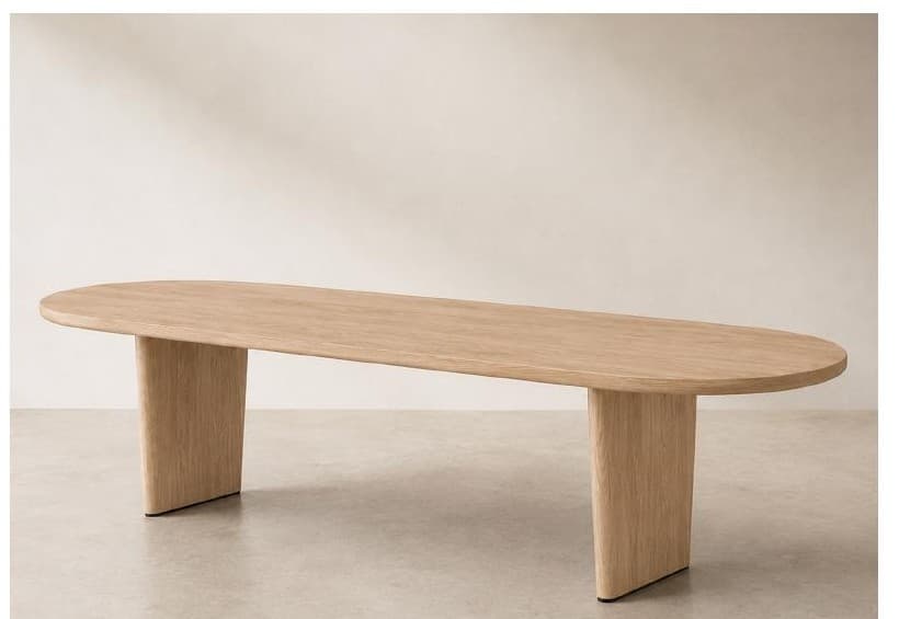 Mesa de comedor George rectangular en madera sólida, colección Casa Poiré 2026
